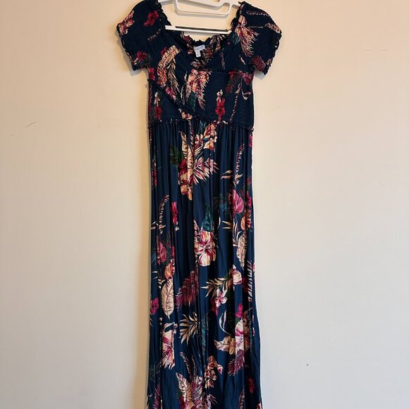 Lightweight Elastic Long Flowy Floral Print Maxi Dress - Picture 4 of 10